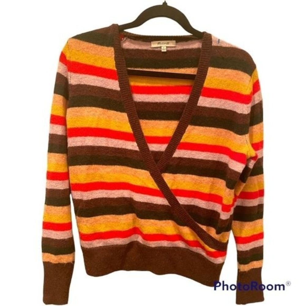 Women's Madewell striped cardigan sweater in size small